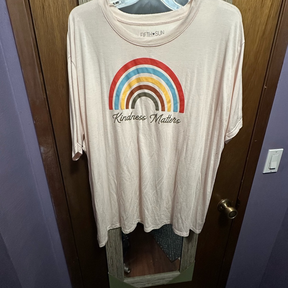Fifth Sun Rainbow Kindness Tee - Multicolor on Cream